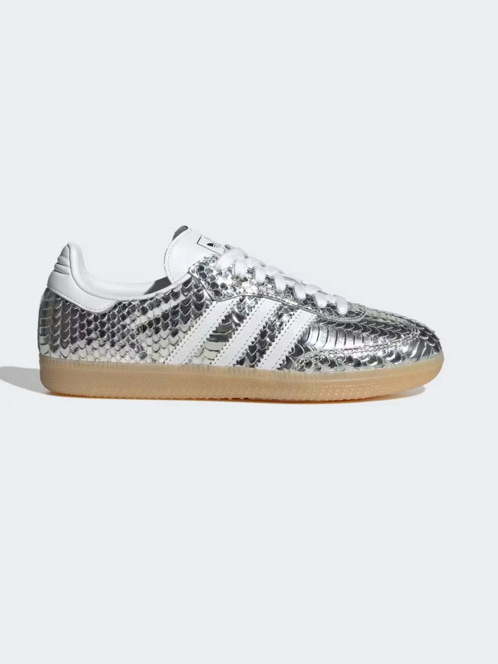 NIB adidas Samba OG Patent Snakeskin Silver Metallic (Women's), Size: US W 11